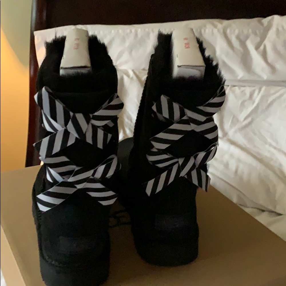 Ugg Boots with Black and white bows!